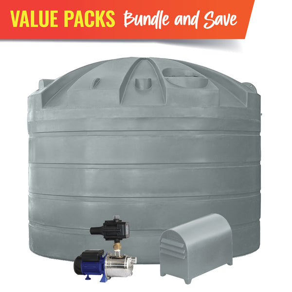 32,000L Rainwater Tanks + Pump + Pump Cover