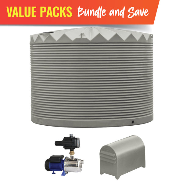 22500L Rainwater Tank + Small Pump + Matching Pump Cover Bundle
