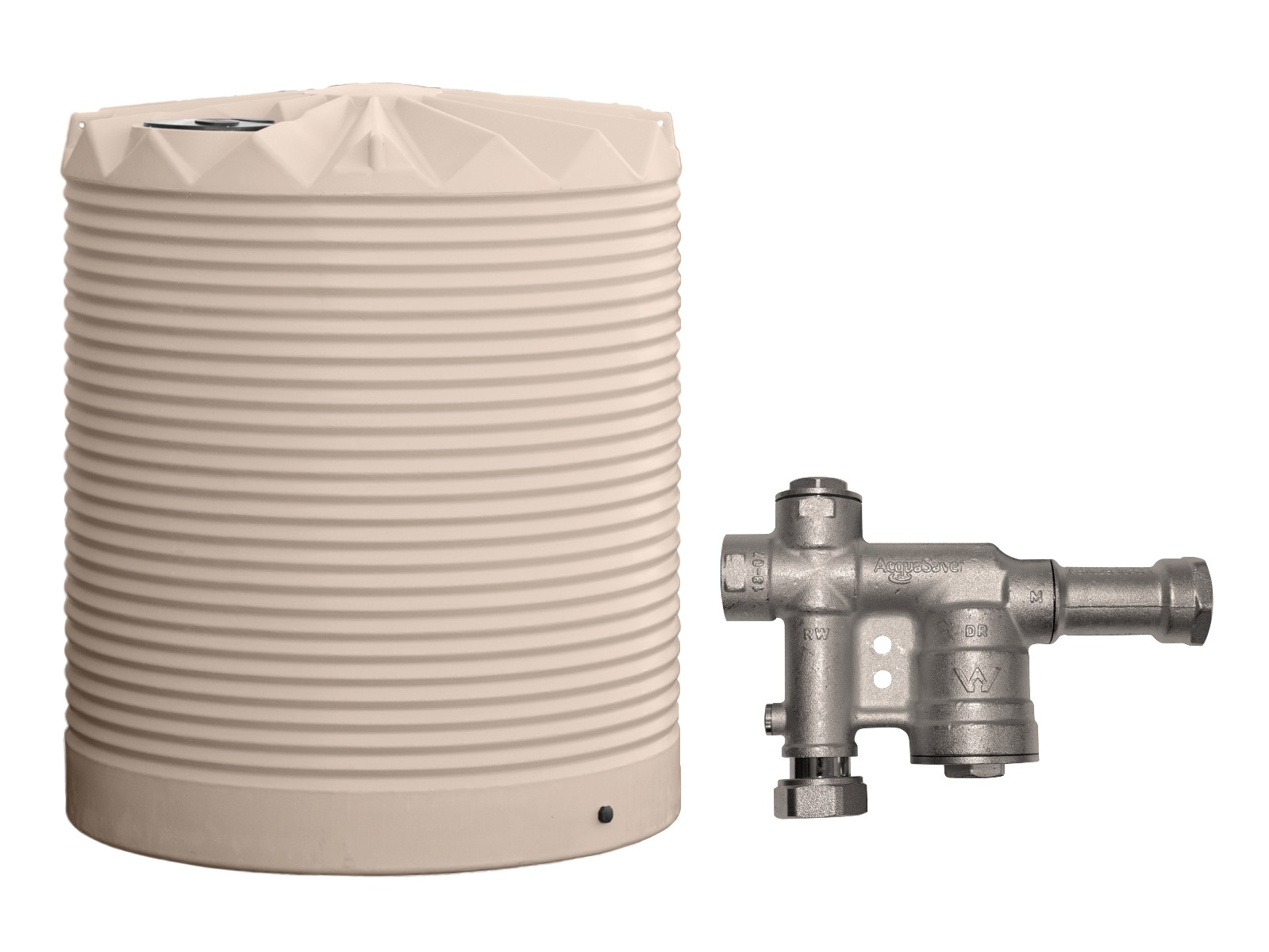 Rainwater tank with mains water switch